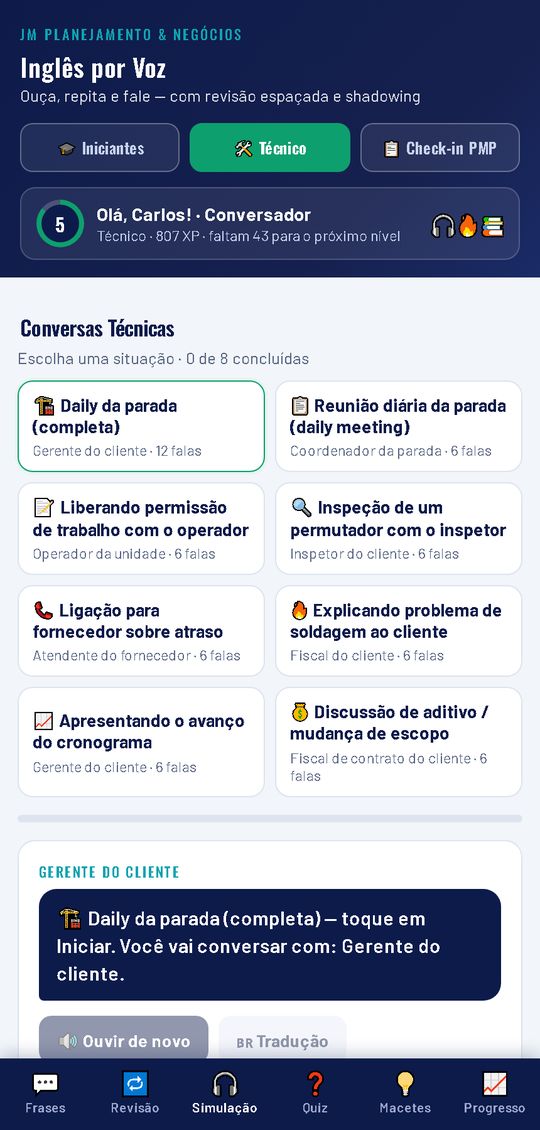 Conversas simuladas